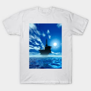 Oil rig, artwork (F003/0827) T-Shirt